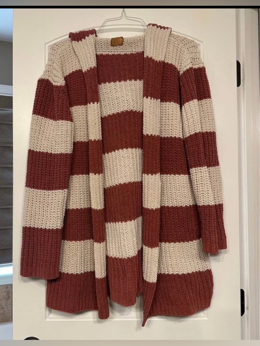 POL Cozy striped cardigan with hood